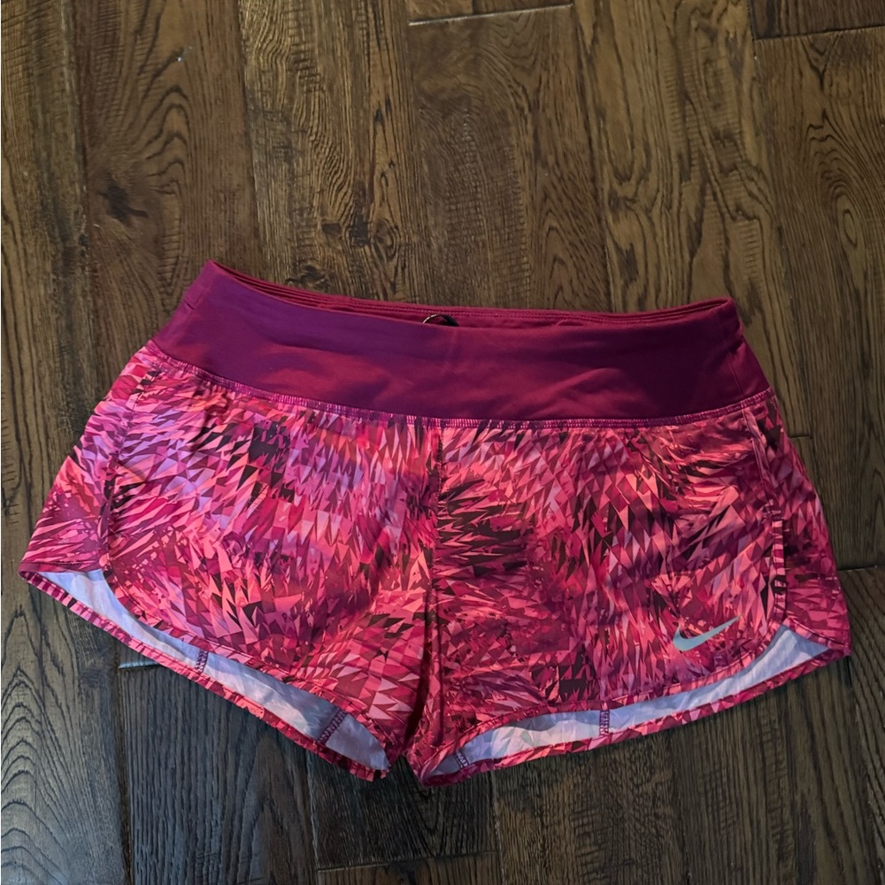 Nike Dri - Fit Women's Pink Patterned Shorts Size Medium